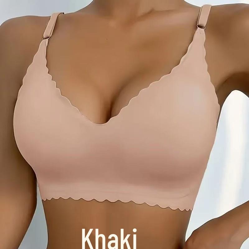 Бесшовный топ-майка большого размера: Сексуальный бесшовный спортивный бюстгальтер для йоги M хаки